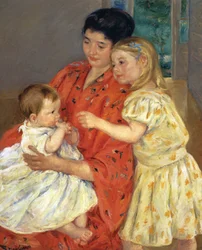 赤ちゃんと母親とサラ、1901
